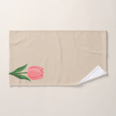 Moderne rosa Tulpenblume auf hellbeigem Hintergrun Badhandtuch Set (Handtuch)