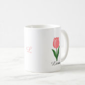 Moderne rosa Tulpenblume Kaffeetasse (VorderseiteRechts)