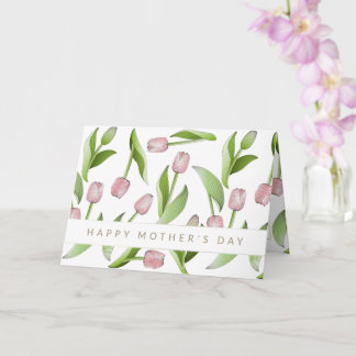 Moderne rosa Tulpenblume Muttertag Karte