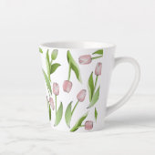 Moderne rosa Tulpenmuster Milchtasse (Rechts)