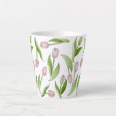 Moderne rosa Tulpenmuster Milchtasse (Vorderseite)