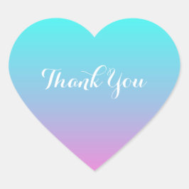 Moderne rosa türkis ombre Hochzeit danke Herz-Aufkleber