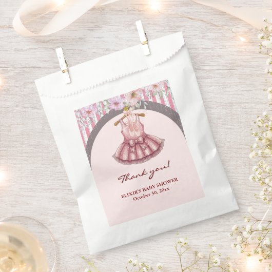 Moderne rosa Tutu Ballerina Ballet Girl Babydusche Geschenktütchen (Ausgeschnitten)