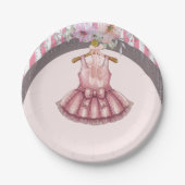 Moderne rosa Tutu Ballerina Ballet Girl Babydusche Pappteller (Vorderseite)