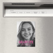 Moderne rosa Typografie-Abschlussfoto Magnet (In Situ (Geschirrspüler))