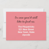 Moderne rosa Typografie-Ankündigung Karte (Rückseite)