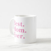 Moderne rosa Typografie "Beste Mama je" Kaffeetasse (Vorderseite Links)