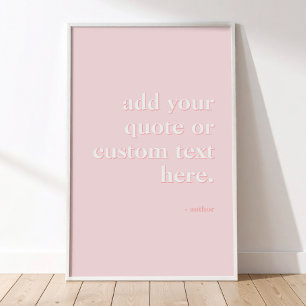 Moderne rosa Typografie fügt Ihr eigenes Angebot h Poster