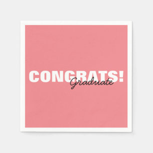 Moderne rosa Typografie Glückwunsch Graduate Serviette