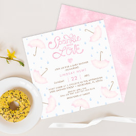 Moderne rosa Typografie Kinderdusche Einladung