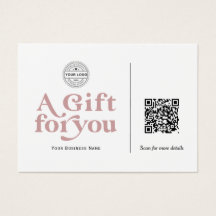 Moderne rosa Typografie QR-Code-Geschenkkarte