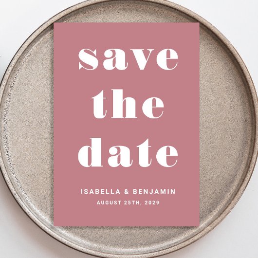 Moderne, rosa Typografie Save The Date