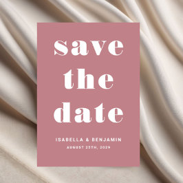 Moderne, rosa Typografie Save The Date