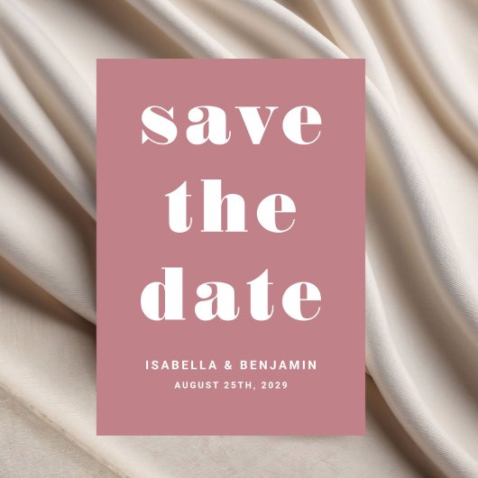Moderne, rosa Typografie Save The Date