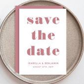 Moderne rosa Typografie Save The Date