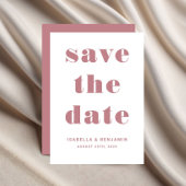 Moderne rosa Typografie Save The Date