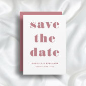 Moderne rosa Typografie Save The Date