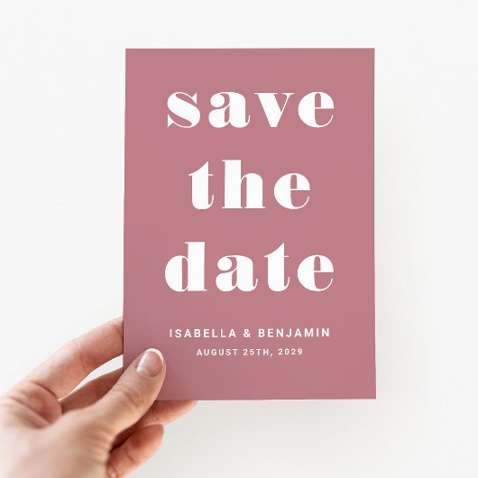 Moderne, rosa Typografie Save The Date