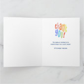 Moderne rosa Typografie Vielen Dank für Ihre Werts Karte (Innenseite)