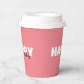 Moderne rosa Typografie zum Geburtstag Pappbecher (Rechts)