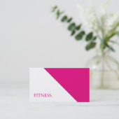 Moderne rosa u. weiße Fitness Visitenkarte (Stehend Vorderseite)