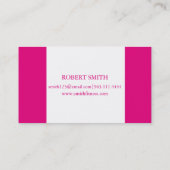 Moderne rosa u. weiße Fitness Visitenkarte (Rückseite)