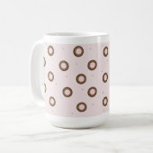 Moderne rosa und braune Kreise Kaffeetasse (Vorderseite Links)