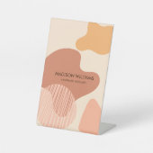 Moderne, rosa und cremefarbene Gebilde Sockelschild (Vorderseite)