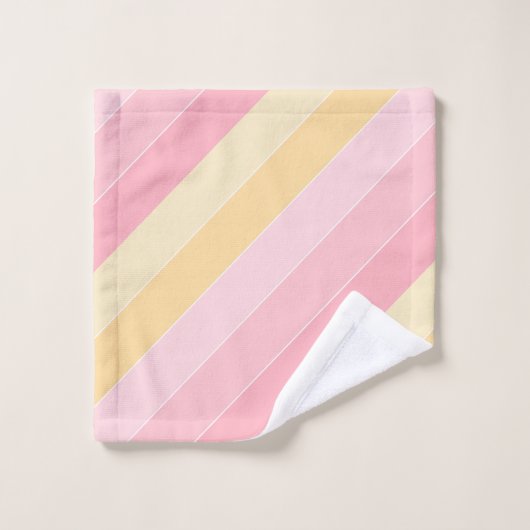 Moderne rosa und gelb-gelbe, elegante Vorlage Badhandtuch Set (Waschlappen)