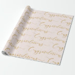 Moderne Rosa und Gold Glückwünsche Geschenkpapier<br><div class="desc">Rosa und goldene Handschrift gratulieren Packpapier. Ideal für verschiedene Anlässe wie Abschluss,  Geburtstag,  Hochzeit,  Jubiläum,  Babydusche,  Brautparty und vieles mehr. c) Das glückliche Cat Studio</div>