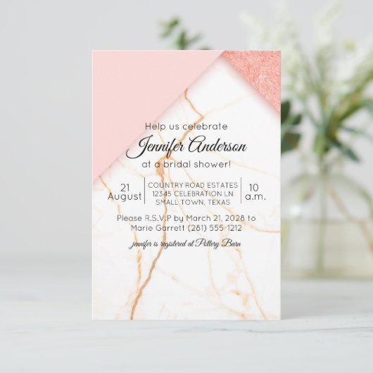 Moderne Rosa- und Golddusche (Stehend Vorderseite)