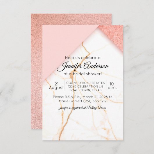 Moderne Rosa- und Golddusche (Vorne/Hinten)