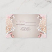 Moderne rosa und goldene Flora Botanischer Garten Empfehlungskarte (Rückseite)