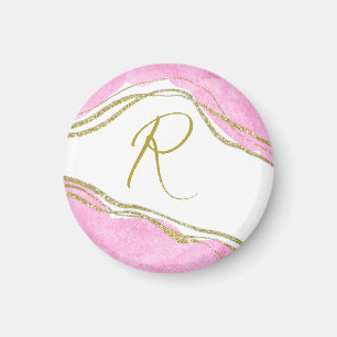 Moderne, rosa und goldene Glitzer-Effekte Magnet