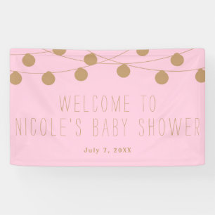 Moderne rosa und goldene Lichterkette, stilvolle P Banner