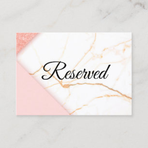 Moderne rosa und goldene Marmor-Optik Platzkarte