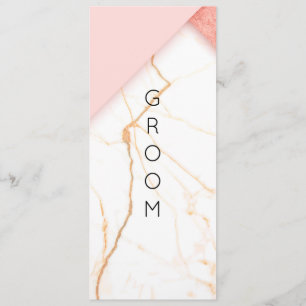 Moderne rosa und goldene Marmor-Reservierungs-Schi Menükarte