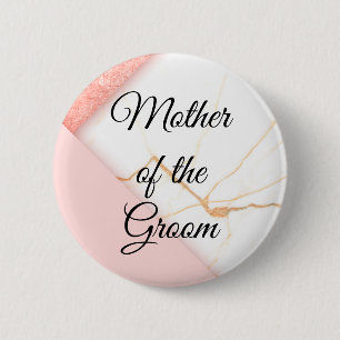 Moderne Rosa und Goldmarble Mutter des Raumes Button