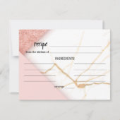 Moderne Rosa- und Goldmarmorkarte Mitteilungskarte (Vorderseite)