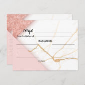 Moderne Rosa- und Goldmarmorkarte Mitteilungskarte (Vorne/Hinten)