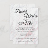 Moderne Rosa- und Graudusche - Einladung (Vorne/Hinten)