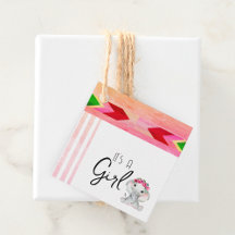 Moderne rosa und graue Elephant Monogram Custom