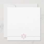 Moderne rosa und graue Flora Bat Mitzvah Invite Einladung (Rückseite)