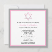 Moderne rosa und graue Flora Bat Mitzvah Invite Einladung (Vorderseite)