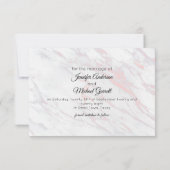 Moderne rosa und graue Marmoroptik Save The Date (Rückseite)