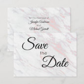 Moderne rosa und graue Marmoroptik Save The Date (Vorne/Hinten)