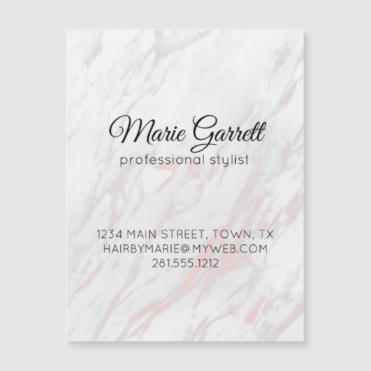 Moderne, rosa und graue Marmorplatte Magnetic Magnetkarte (Vorderseite)