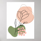 Moderne, rosa und grüne Abstrakte Rose Art Poste Poster (Vorne)