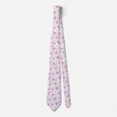 Moderne rosa und grüne Aquarellblumen Krawatte (Vorderseite)