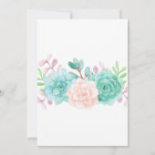 Moderne rosa und grüne Aquarellfarben Einladung (Rückseite)